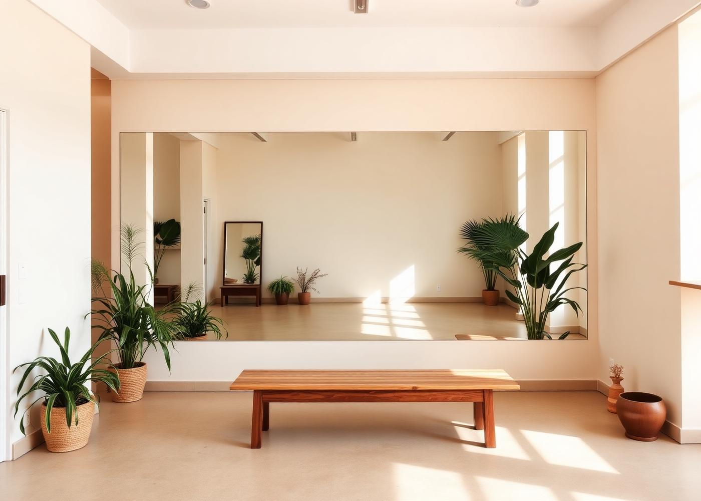 Reception and mirror wall inside Awaken Pilates Studio